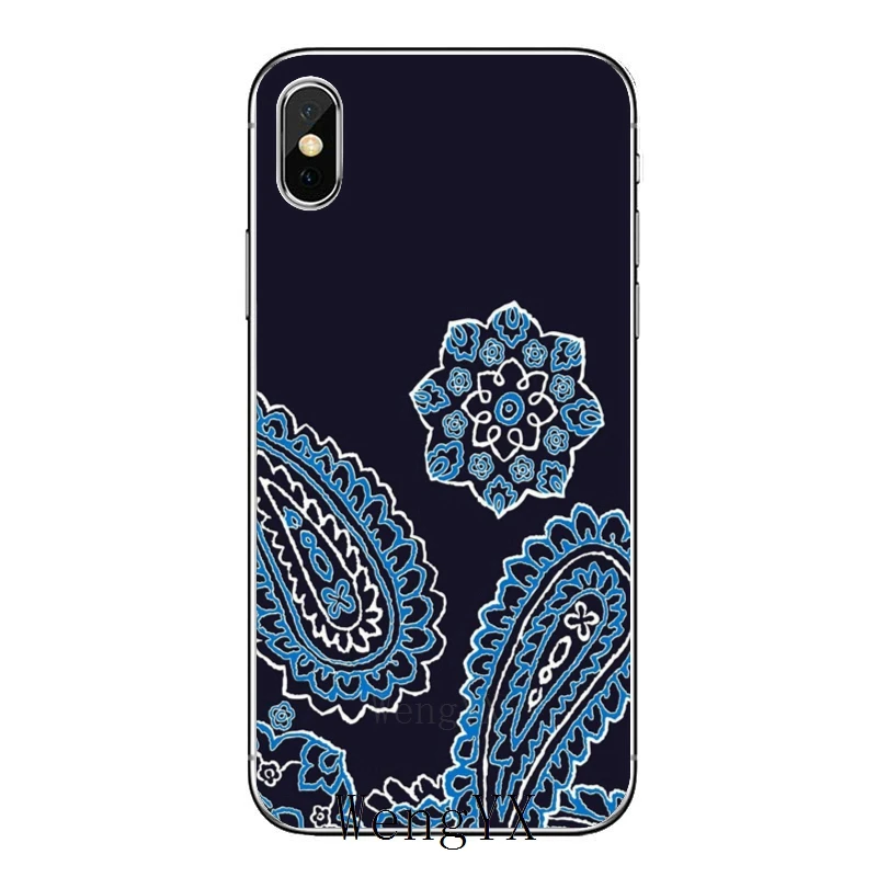 Ярко синий чехол Бандана с узором пейсли для Samsung Galaxy S10E S10 Lite S9 S8 S7 S6 Edge Plus S5 S4 Mini Note