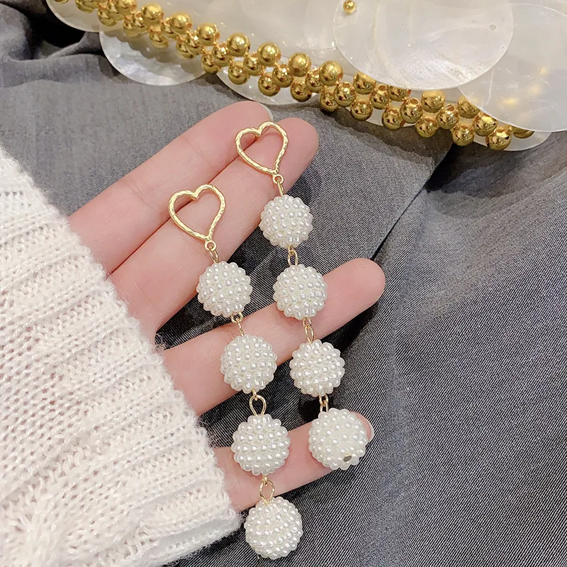 

2020 новая серьга женские корейские длинные жемчужные серьги love, простые высококачественные модные серьги в стиле ретро для женщин