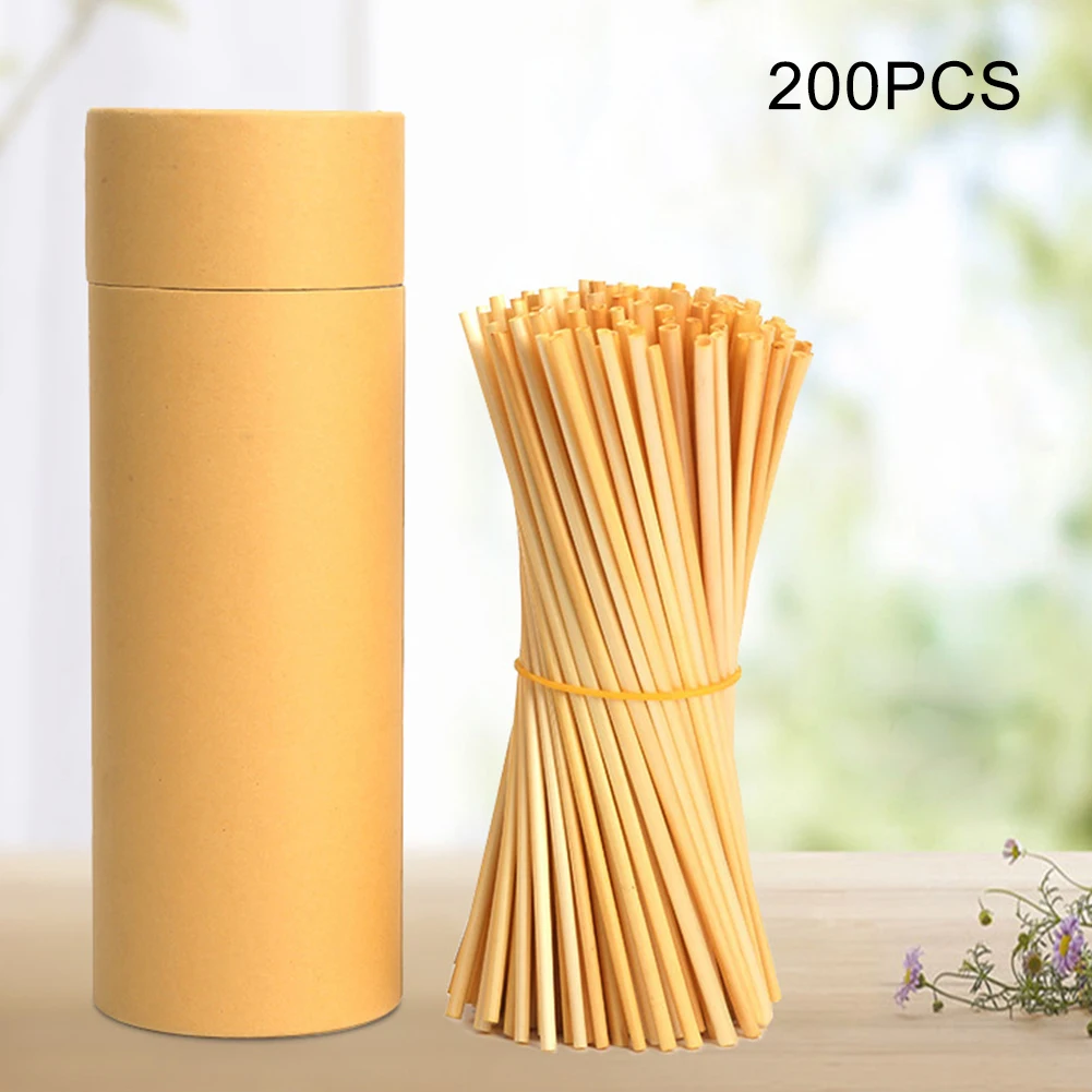 100/200/300 шт. Соломинки для питья пшеницы биоразлагаемые Экологичные соломинки