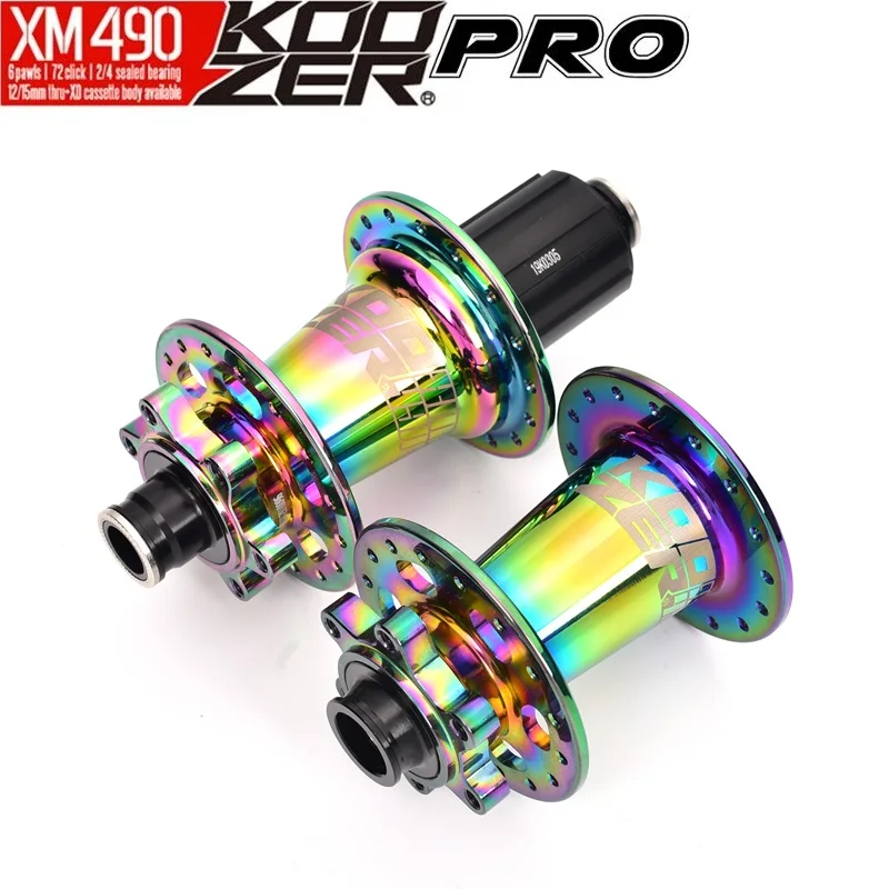 Koozer Colorful 32H Bicycle Hub XM490 PRO MTB Hubs 4 Sealed Bearing QR 10*135MM Thru 12*142MM Mountain Bike Hub For Shimano HG