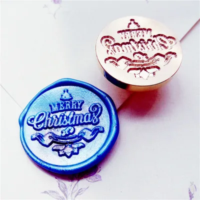 merry christmas 04 Ретро Счастливого Рождества воск печать головка штемпеля колокольчик Снежинка Санта Клаус носки с оленями елка Рождество печать для подарков воск головка штемпеля - Цвет: merry christmas 04