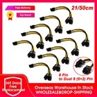 106 шт., 8-контактный PCI Express на Dual PCIE 6 + 2-контактный кабель питания, видеокарта для материнской платы, кабель передачи данных PCI-E GPU, разветвитель 2150 см