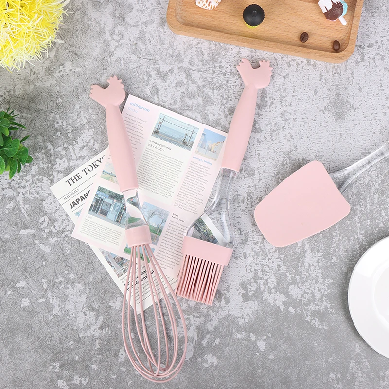 3Pcs/set Silicone Spatula Brush Whisk Baking Tools Accessories Kitchen Utensils Mermaid Tail Design | Дом и сад