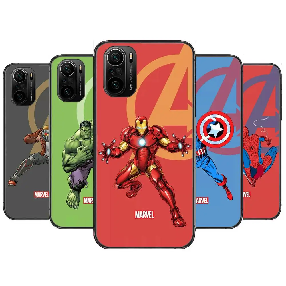 

Avengers Marvel Phone Case For xiaomi redmi POCO F1 F2 F3 X3 Pro M3 9C 10T Lite NFC Black Cover Silicone Back Prett mi 10 ultra