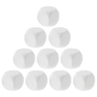 10 шт. 10 мм12 мм14 мм16 мм18 мм20 мм белые пустые D6 акриловые игральные кости с круглым углом для детей сделай сам пишите живопись граффити Au09 21