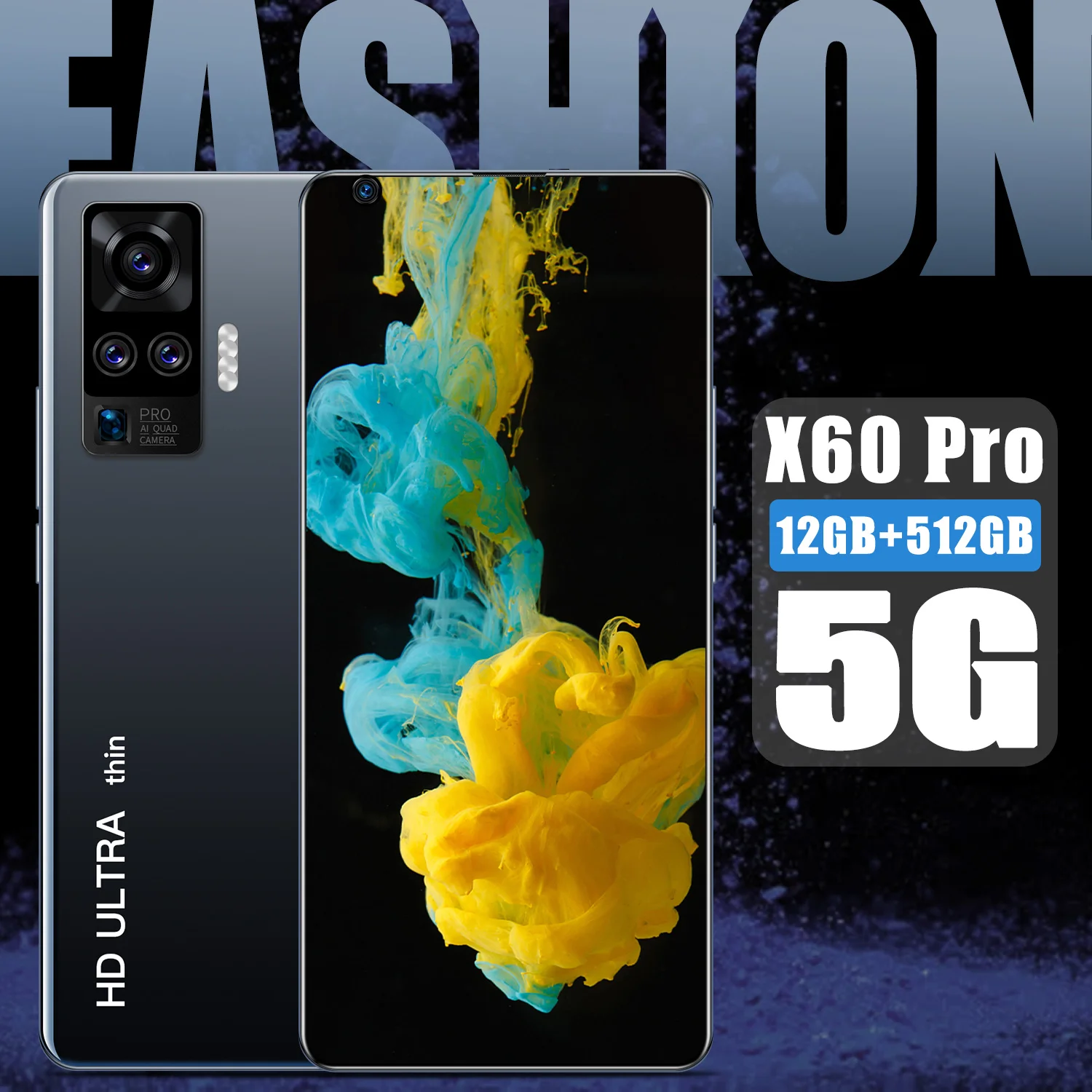 X60 Pro 7 5 дюймов Большой Экран 12 + 512 ГБ 5600 мАч 10 ядерный мобильный телефон с