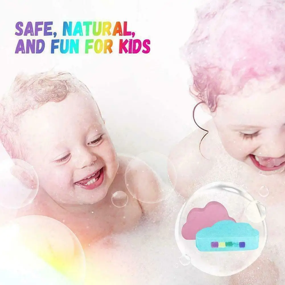 

Natural Skin Care Cloud Rainbow Bath Salt Exfoliating Bath Moisturizing Bombs Bubble Ball C7S1