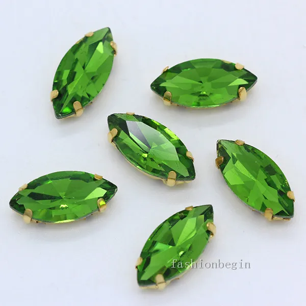 grass green 30p 4x8 мм 24-цвета на плоской подошве Наветт швейная стекло камень Пришить с украшением в виде кристаллов Стразы ювелирные изделия Позолоченные Кнопка DIY Аксессуары - Цвет: grass green
