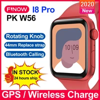 2021 finow i8 pro smartwatches iwo 13 bluetooth call wireless charge encoder button with gps sport smart watch men pk iwo w66