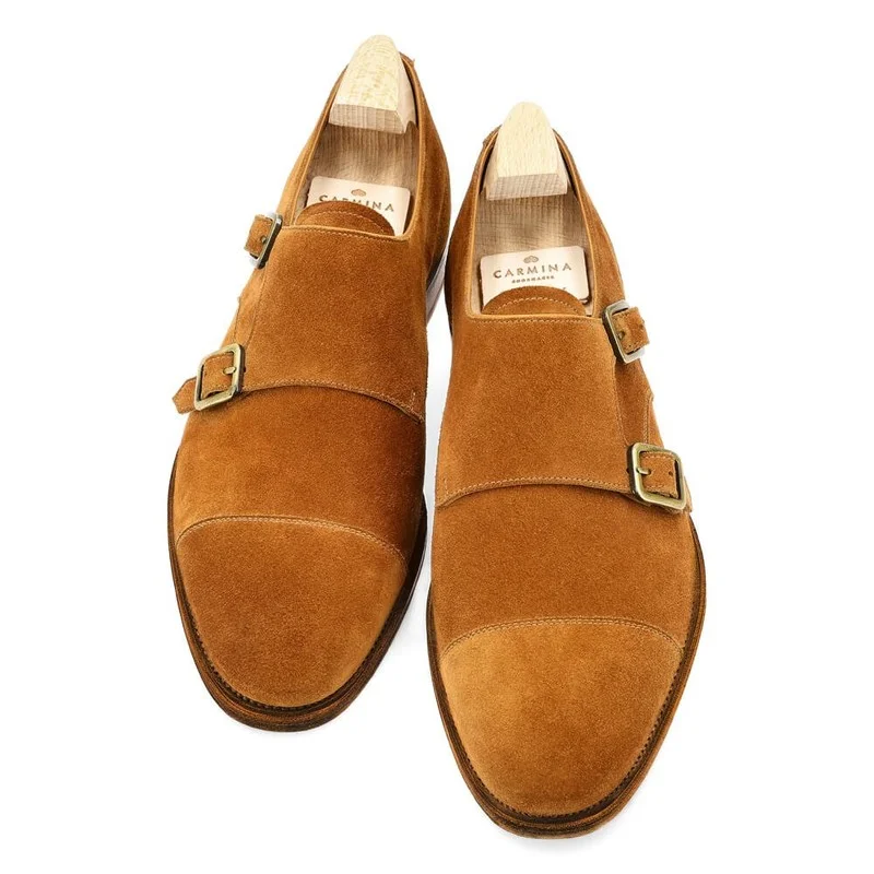 

Faux Suede Brown Classic PU Leather Buckle Fashion Round Head Autumn Comfortable Business Leisure chaussure homme KE597