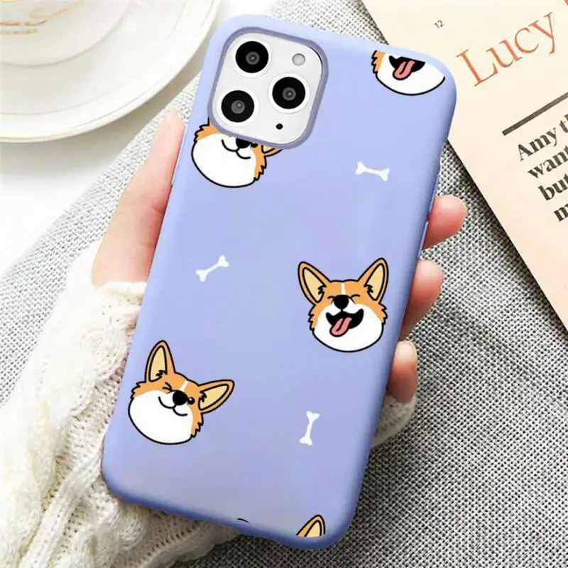 

Corgi Phone Case Candy Color for iPhone 11 12 mini pro XS MAX 8 7 6 6S Plus X SE 2020 XR