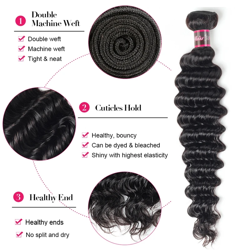 3 пряди т. бразильские волнистые волос 4 х4 дюйма | Шиньоны и парики