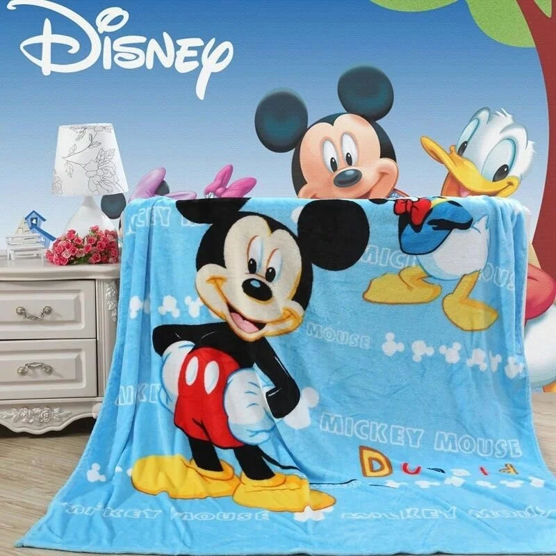 Disney Cartoon Mickey Minnie Mouse Stitch Plush Blankets 150x200cm Throw Surprise Sleeping Bed Cover For Kids Children Gifts