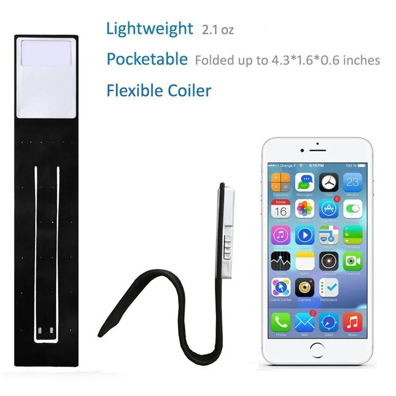 Portable LED Reading Book Light With Detachable Flexible Clip USB Rechargeable Lamp For Kindle eBook Readers images - 6