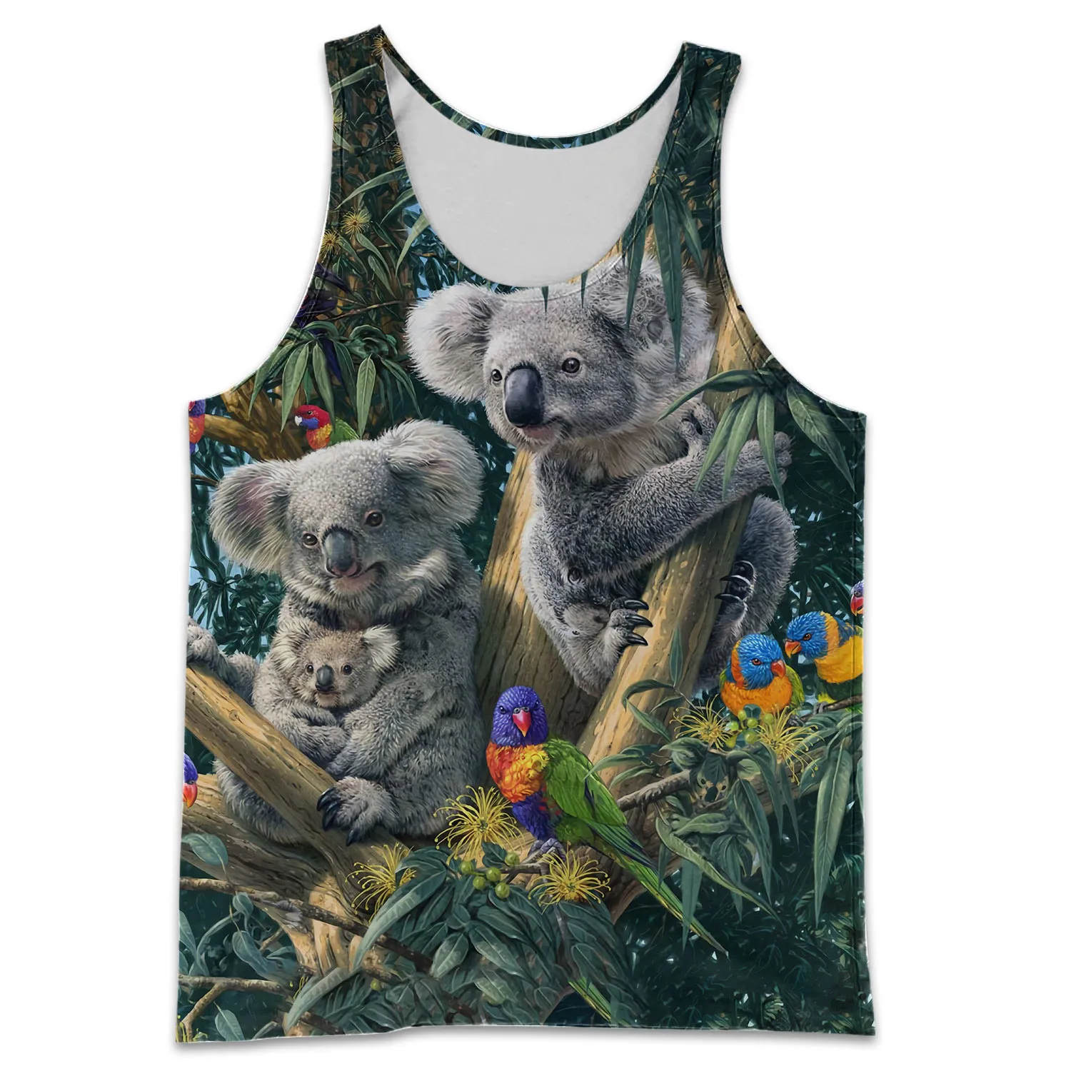 

PLstar Cosmos Beautiful Koala 3D Printed 2021 New Fashion Streetwear Hot Summer Casual Sleeveless Unisex Tank Top Vest Men K20