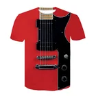 Футболка МужскаяЖенская, с 3D изображением рок-музыки, гитары, лето 2021 г., модная футболка, Повседневная футболкауличная одежда, мужская одежда, топы большого размера