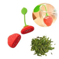 2pcs tea strainer non toxic strawberry shape silicone tea infuser tea bag teapot accessory kitchen supplies