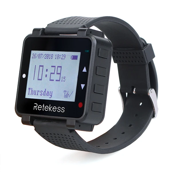 Black Watch Retekess T128 433,92 МГц часы приемник для беспроводной системы вызова официанта пейджер ресторанное оборудование обслуживание клиентов - Цвет: Black Watch