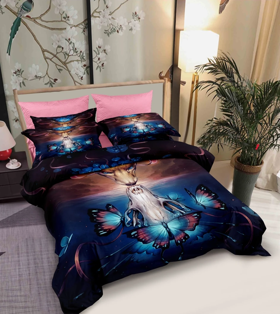 Комплект постельного белья с изображением волка односпальный двуспальный