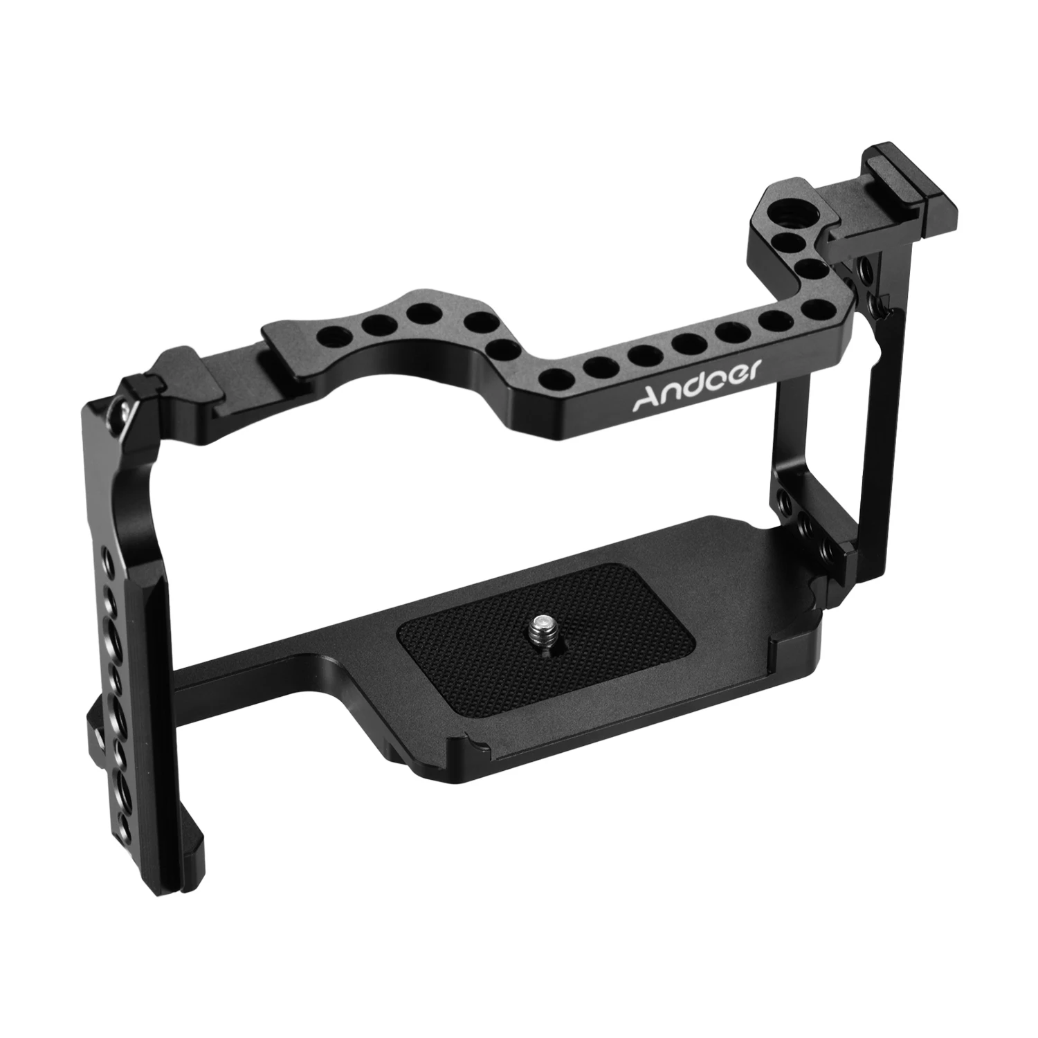 Andoer Camera Cage Aluminum Alloy with 1/4 Inch & 3/8 Screw Holes Dual Cold Shoe Mount for Canon 5DS 5DR 5D Mark IV/III/II |