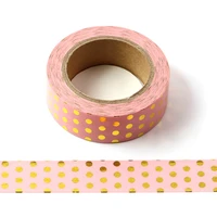 10m decorative gold foil washi tape pink dots diy scrapbooking sticker label japanese masking tape school office supply