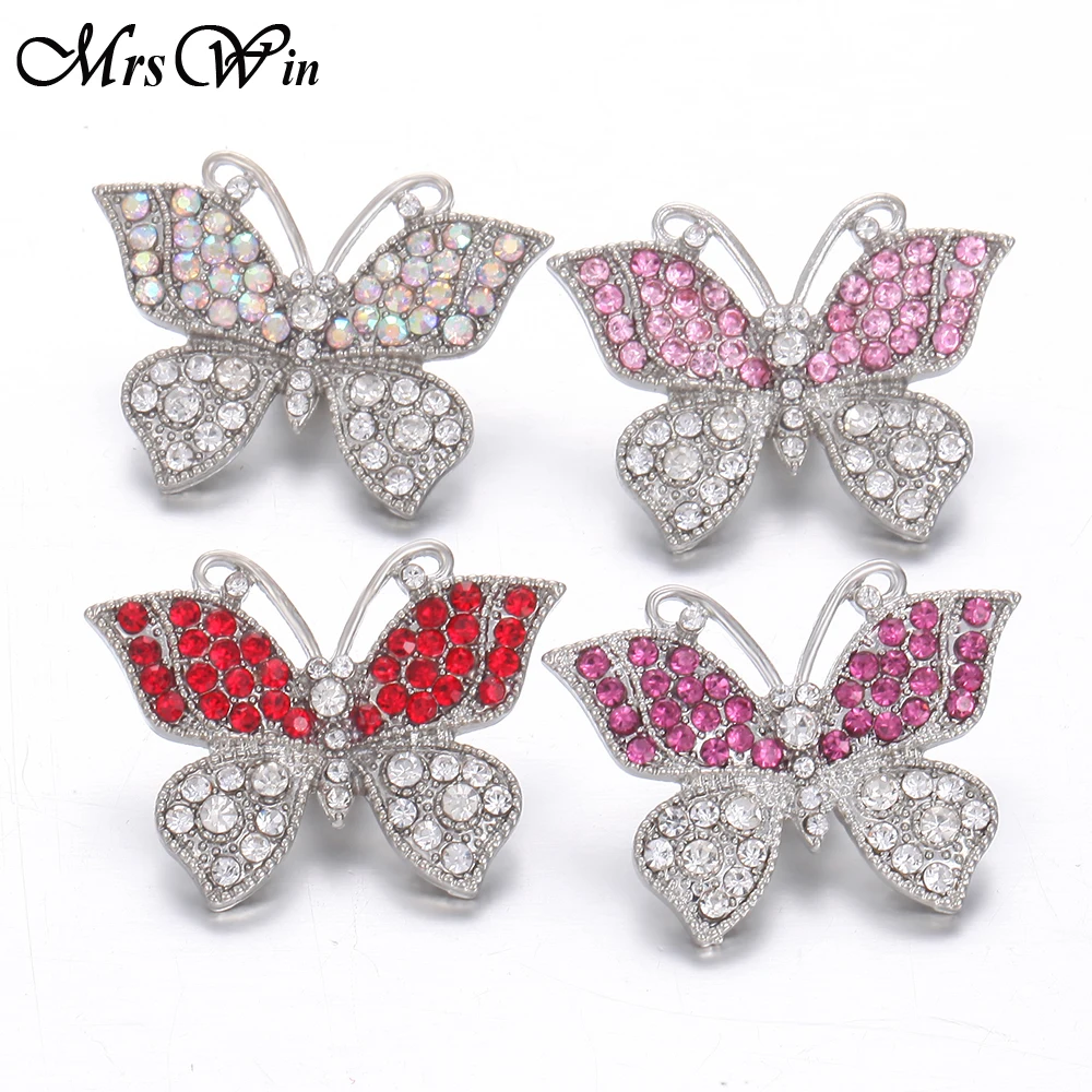 

Новинка, ювелирное изделие с бабочками, стразы, металл, 18 мм, кнопки, подходят для кожаного браслета, сменные ювелирные изделия