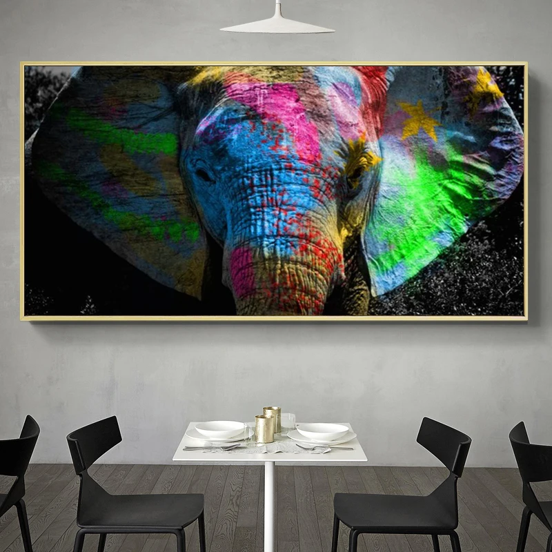 Граффити Pop Art Elephant Canvas настенные картины постеры и принты красочные фотообои для
