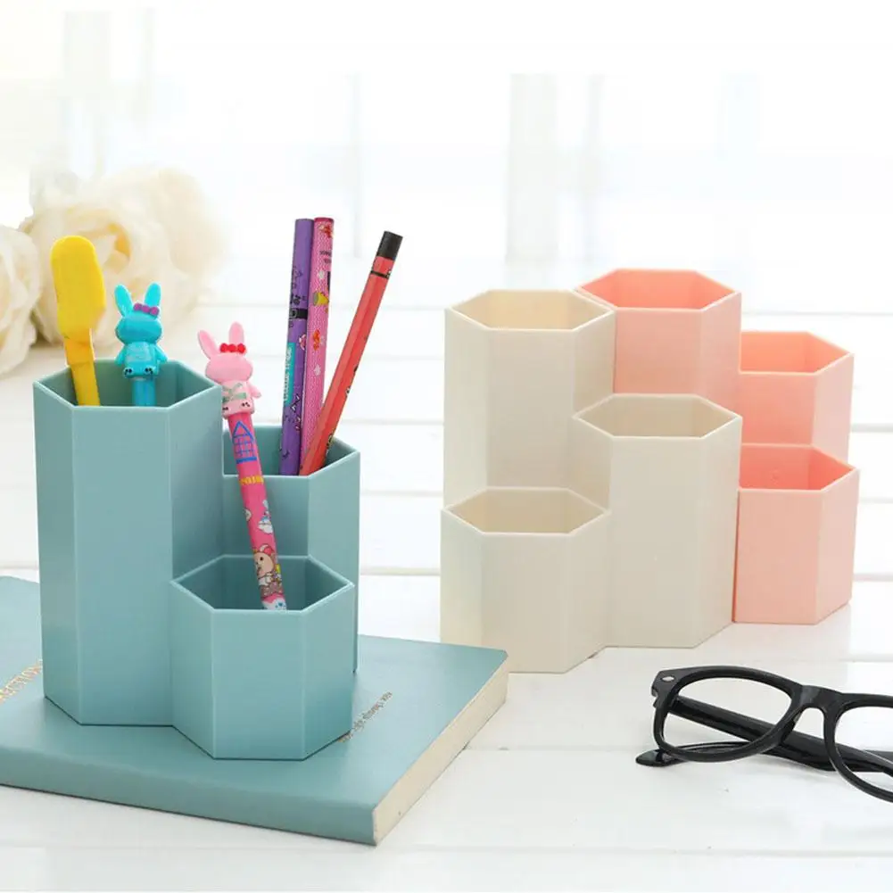 Шестигранный ABS Настольный Органайзер держатель для косметики карандаш ручка