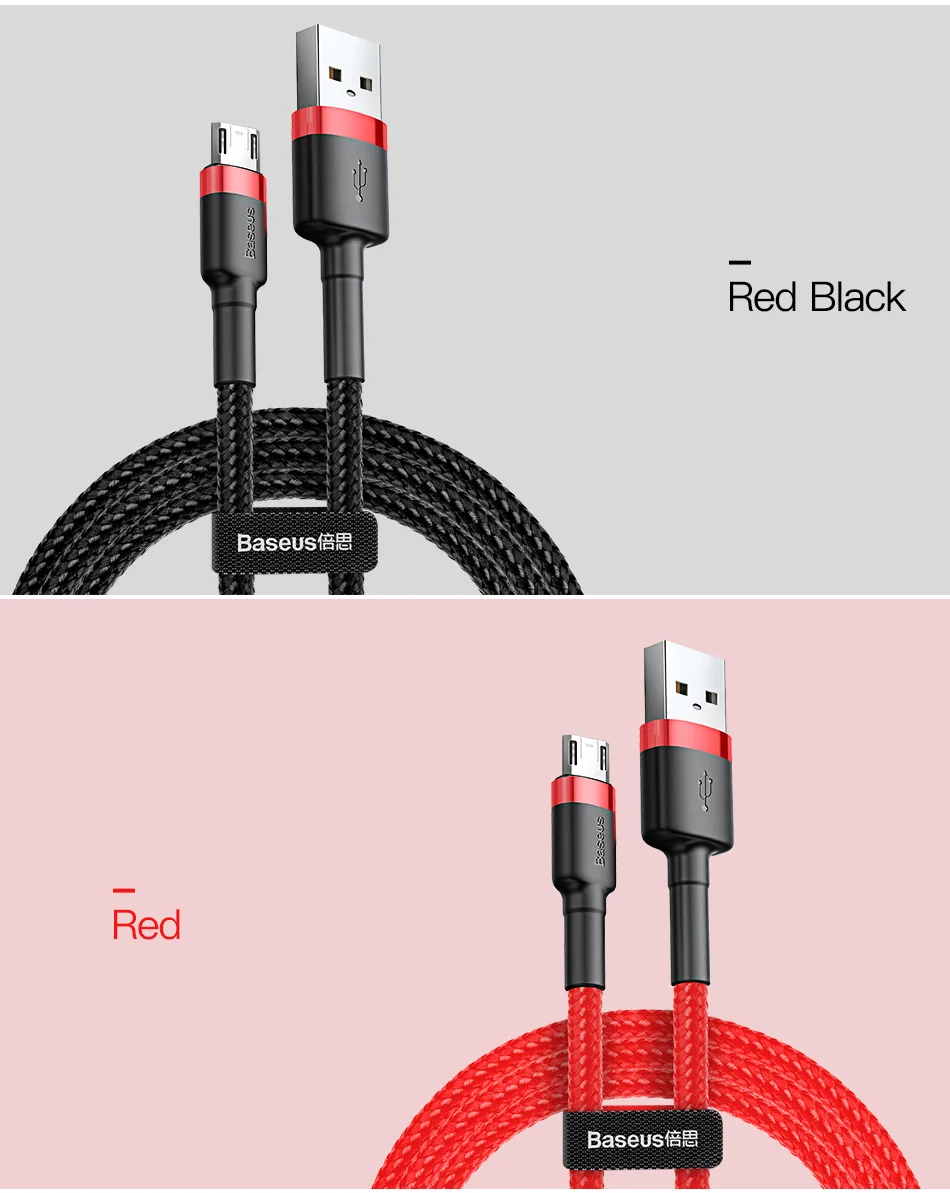 Baseus Micro USB кабель 2.4A Быстрая зарядка для samsung J7 Redmi Note 5 Pro Android мобильный телефон USB Micro кабель зарядное устройство Шнур для передачи данных
