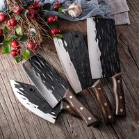 hand forged kitchen knife stainless carbon steel chop bone chopping and slicing kitchen knife butcher knife