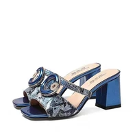 fashion high heel women modern slipper sandals comfortable thick heel summer shoes