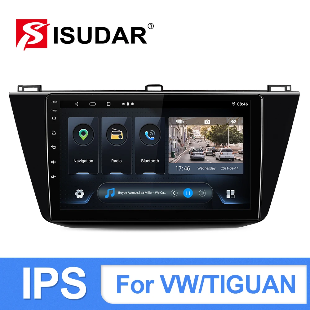 Автомобильный радиоприемник ISUDAR Android 10 для VW/Volkswagen/Tiguan 2017-2019 автомобильный