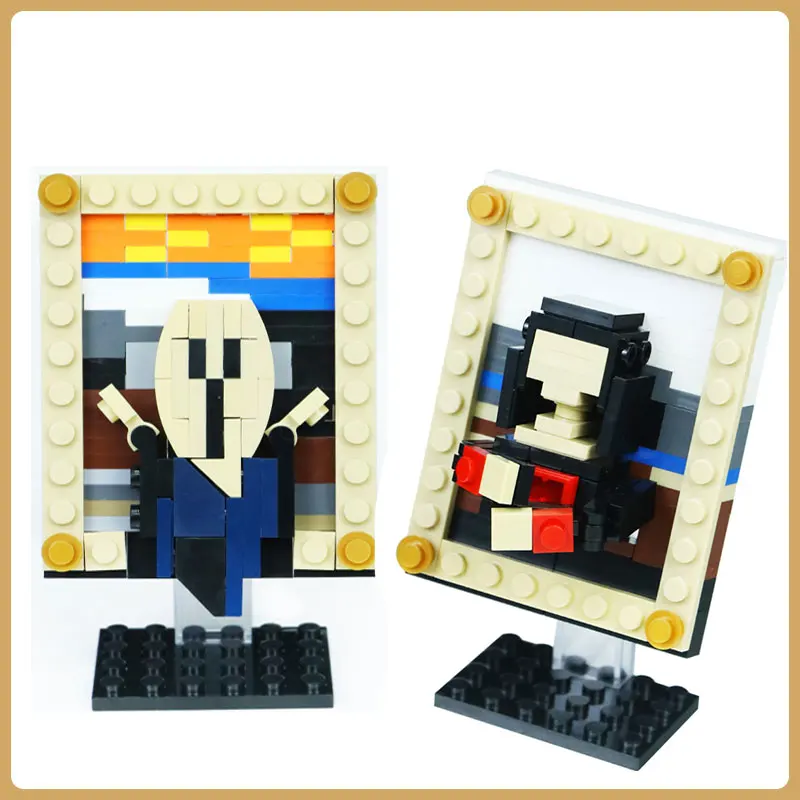 

Мини-кубики для творчества, картины, всемирно известные, Мона Лиза, портреты, конструктор MOC, детские развивающие игрушки