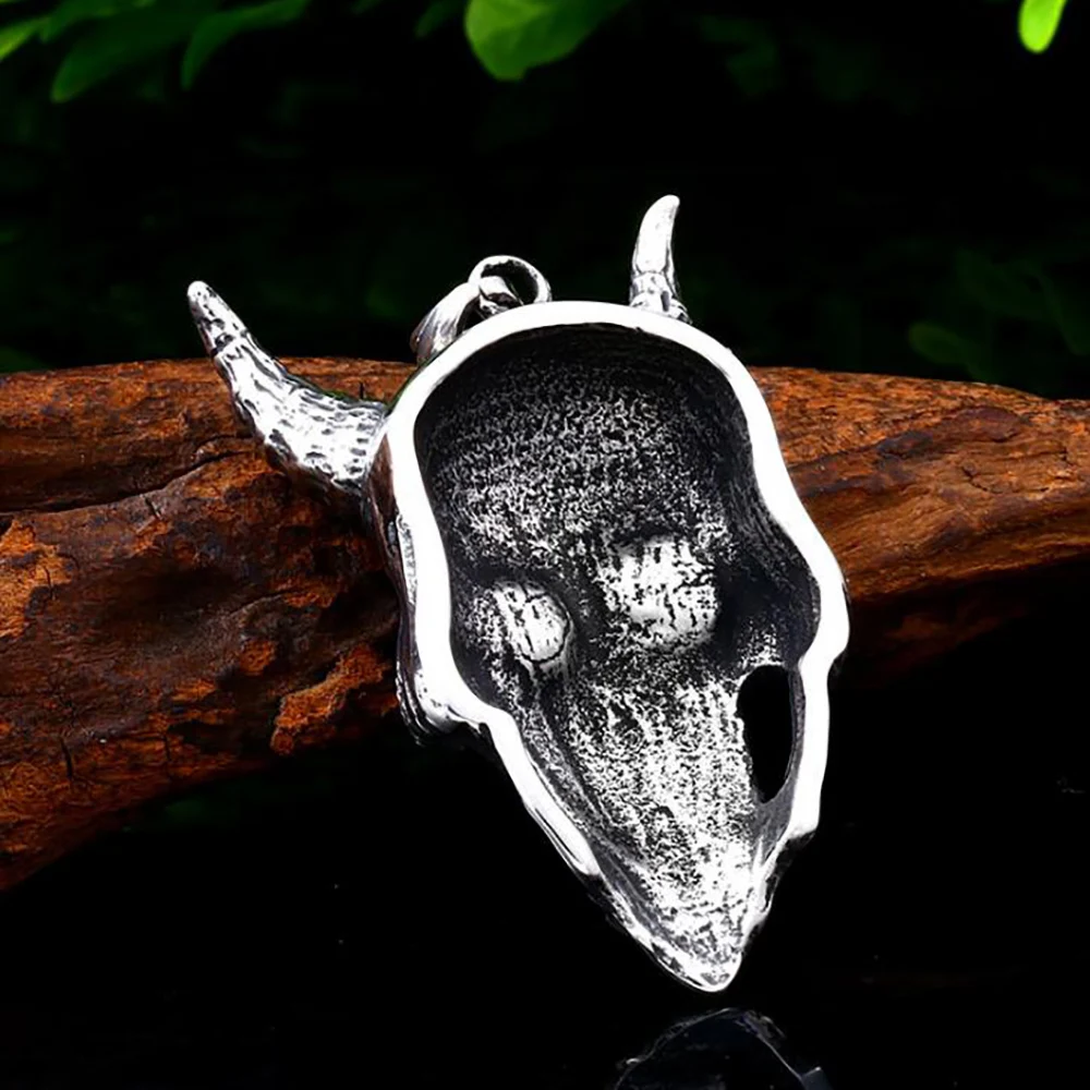 Винтажное ожерелье с подвеской из нержавеющей стали Череп козла голова овцы