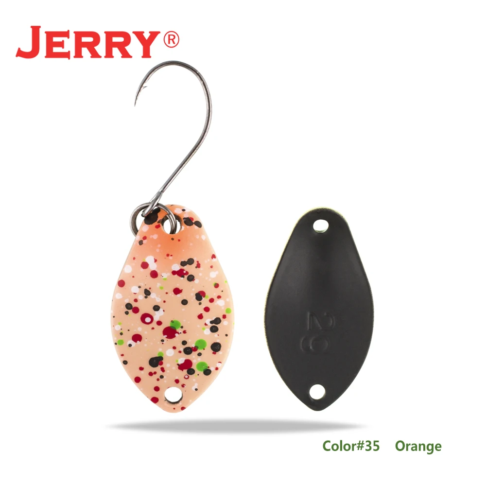 orange Jerry 2 г 3 г микро форели ложки сверхлегкие латунные рыболовные ложки один крючок Пресноводные металлические приманки зона окуня для ловли щуки pesca - Цвет: orange