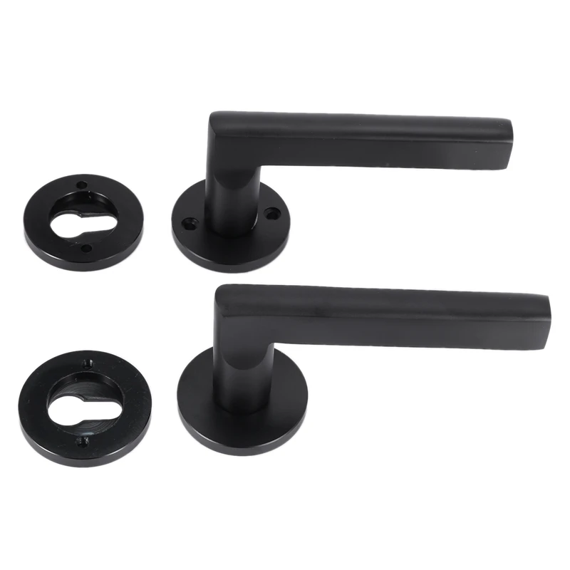 

Black Space Aluminum Door Handle Interior / Bedroom Door Lock Split Silent Door Lock ,Door Hardware