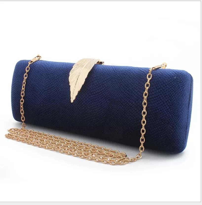 

XIYUAN Leaf buckle Velvet Clutch Evening Bags Women Velour Party Wedding handbag Hand Bag Bridal Luxury Mini Day clutch Purse