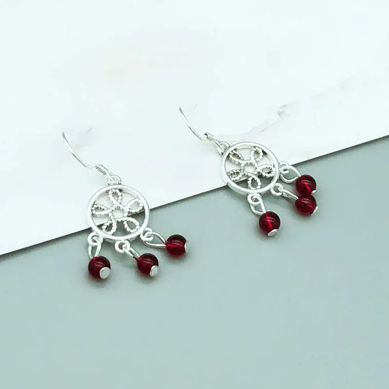 

925 Sterling Silver Long Earrings for Women New Design Lovely Girls Christmas Gift Statement Jewelry Retro Dangle Earrings