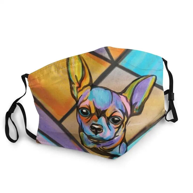 

Маска многоразовая для лица, милая портретная Акварельная маска Чихуахуа для мужчин и женщин, пылезащитный респиратор, защита от смога