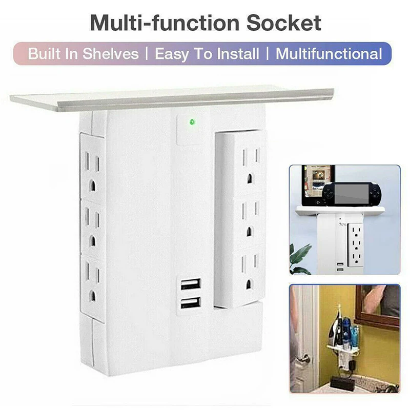 Выдвижная розетка вилка стандарта США 2 Usb 6 розеток настенная электрическая