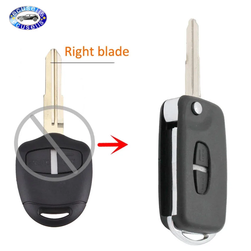 Модифицированный складной корпус для ключа с 2 кнопками MITSUBISHI OUTLANDER WARRIOR SHOGUN