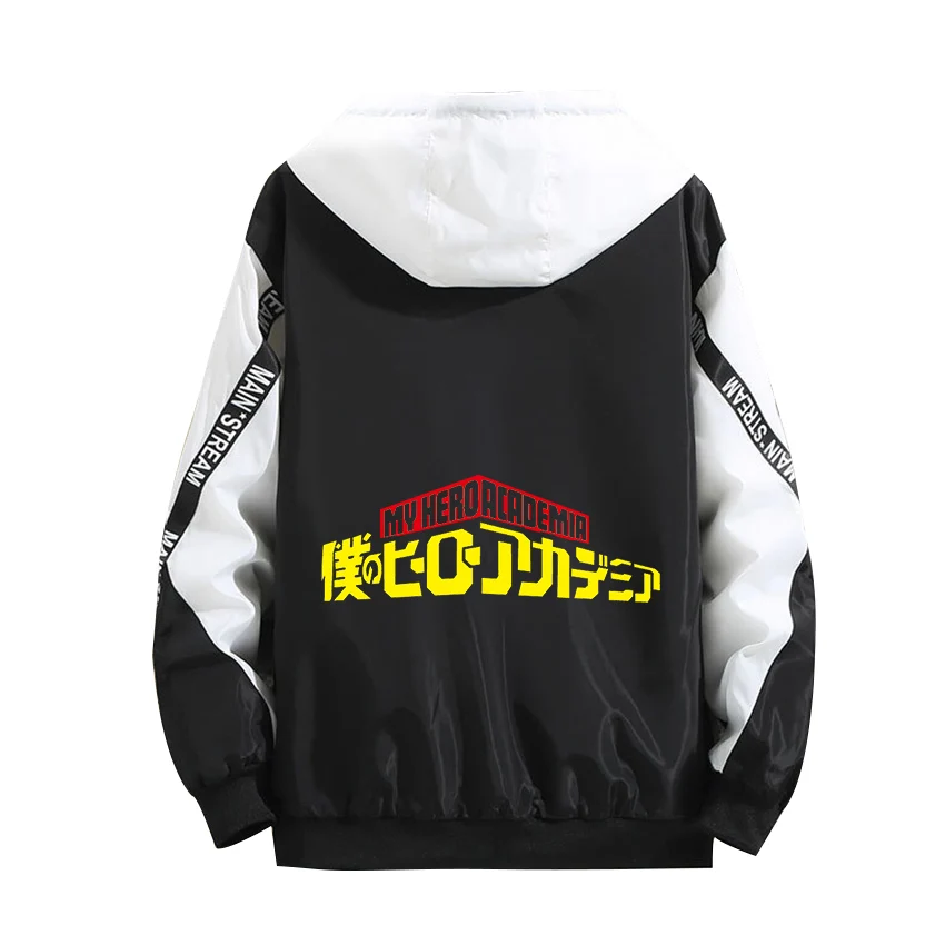 

Cosplay Hoodie Thick Jacket My Hero Academia Role Bakugou Katsuki One For All Luminous Print Zipper Black Splicing Winter Coat