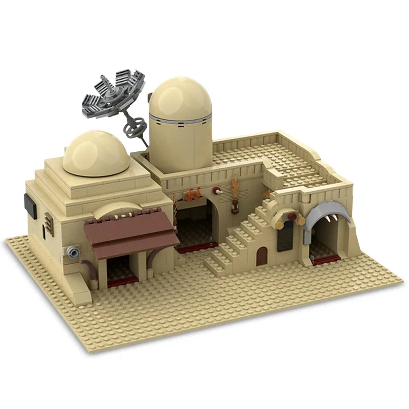 

MOC Space Wars Tatooine Base Desert Slums Building Blocks Model City Street View Architecture Bricks for Kids DIY Toys Xmas Gift