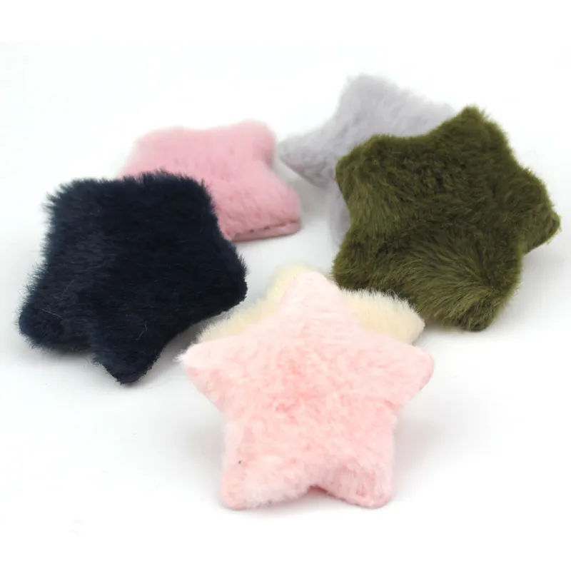 24 шт. 5 см пушистые аппликации в форме звезды для детского ремесла заколки волос