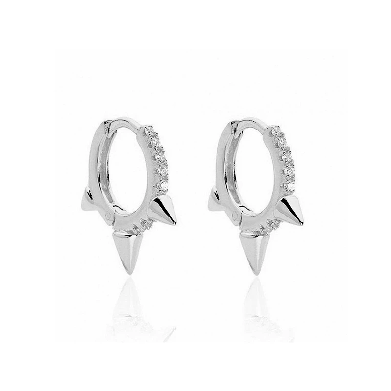 

Aide Real 925 Sterling Silver Geometric Hoop Earrings For Women Minimalist Spikes Huggie Earrings Tiny Gold Hoops Pendientes