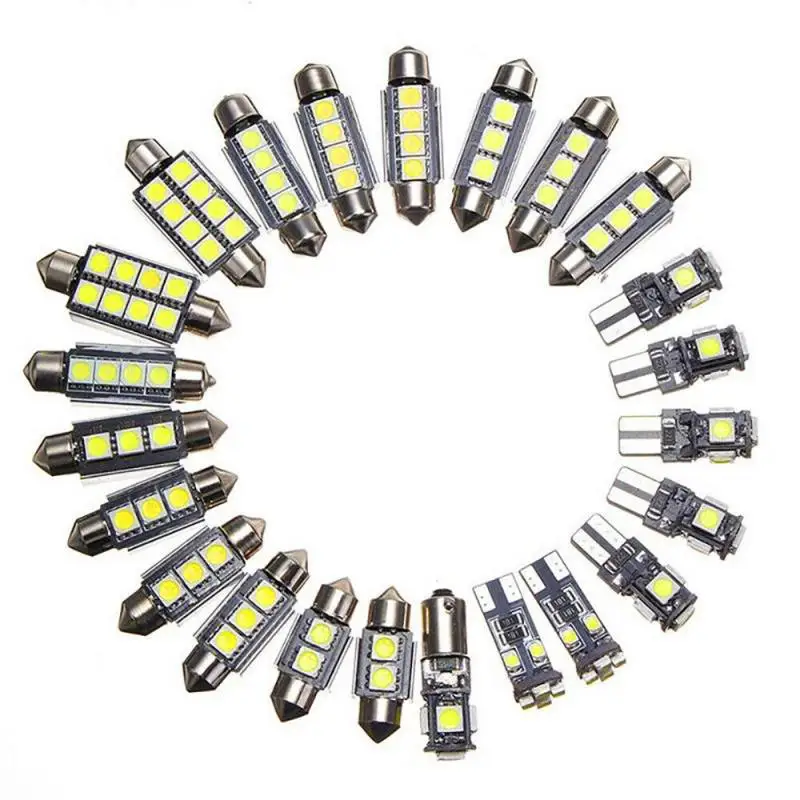 

23pcs RGB Led Bulb T10 W5W 5050 6SMD Car Dome Reading Light white Multi Mode Car Light Bulbs With Remote Controller