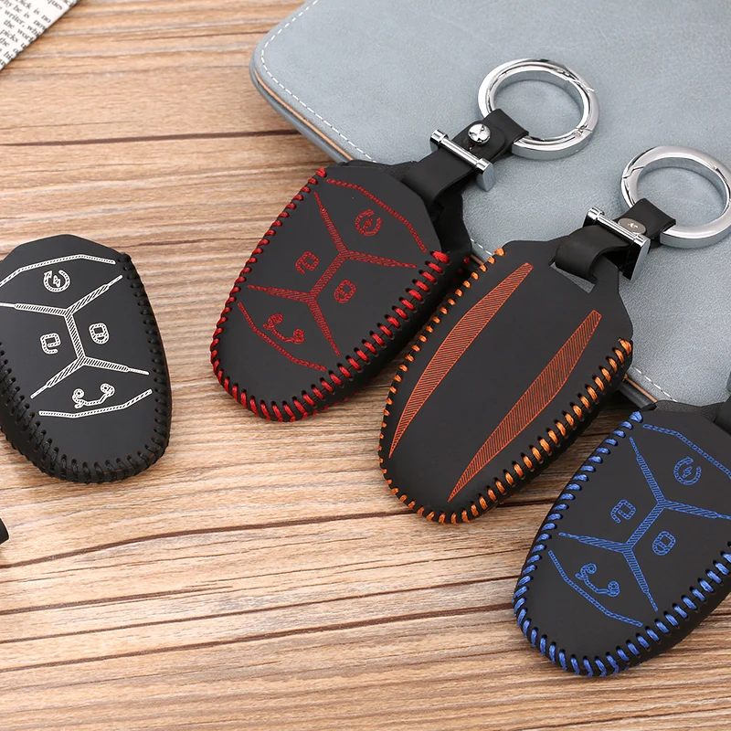 

luckeasy key cover for geely emgrand LYNK&CO 01 02 03 2017 2018 Car Key bag/case wallet holder key2y