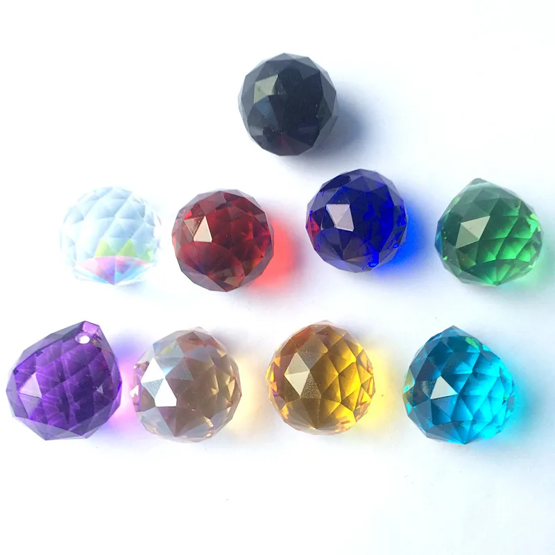 Top Quality Graceful 20mm Crystal Faceted Chandelier Ball With 30 Dark Red, 20 Aqua/Sky Blue 15 Dark Blue 15 Gold 15 Dark Purple