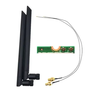 Комплект антенн 2 x 6dBi, двухдиапазонный M.2 IPEX MHF4 U.fl RP-SMA Wi-Fi для карты Intel AX200 AX201 9260 9560 8265 8260 7265 7260 NGFF M.2