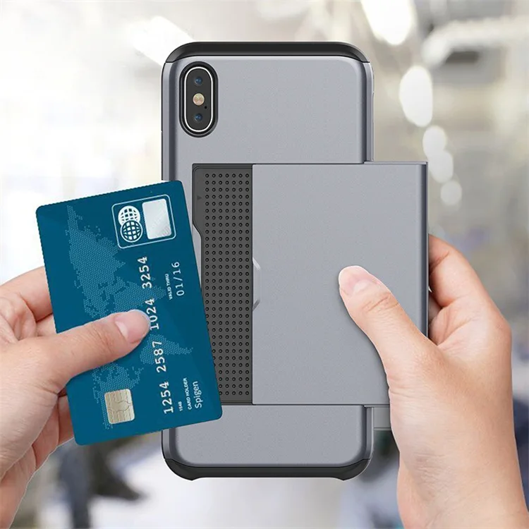 Для iphone XS Max XR X 8Plus 6 5 SE чехол скрытый кредитный держатель для карт ID слот задняя
